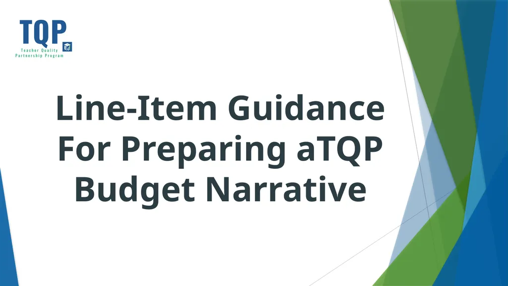 Teacher Quality Partnership (TQP) Grant Program ​ - slide 76 of 97
