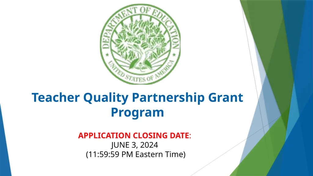 Teacher Quality Partnership (TQP) Grant Program ​ - slide 97 of 97