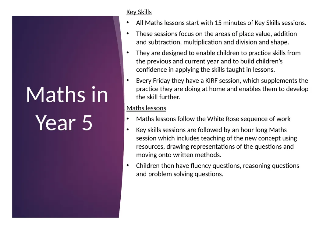 Upper Key Stage 2 Year 5 Curriculum Evening Year 5 - slide 14 of 24