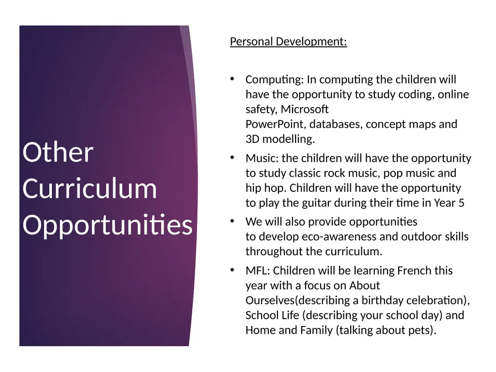 Upper Key Stage 2 Year 5 Curriculum Evening Year 5 - slide 19 of 24