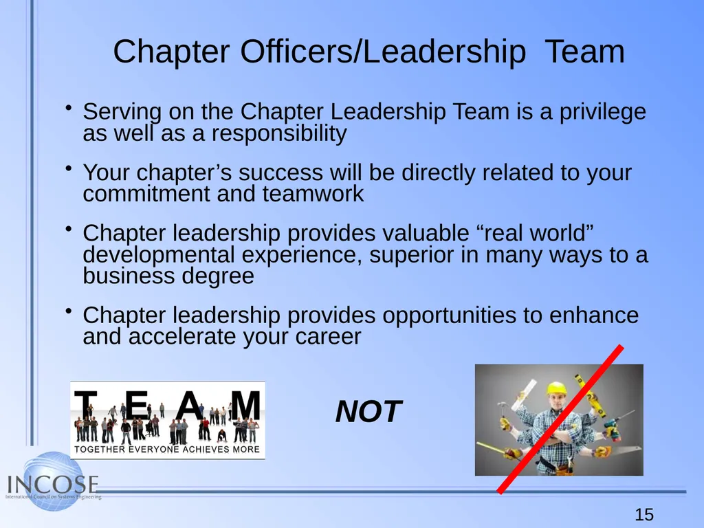 Chapter Leader Training Video Recorded at IS 2014 - slide 15 of 24