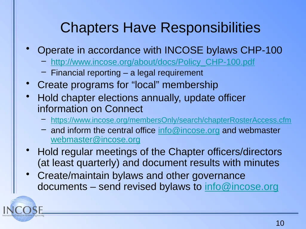 Chapter Leader Training Video Recorded at IS 2014 - slide 10 of 24