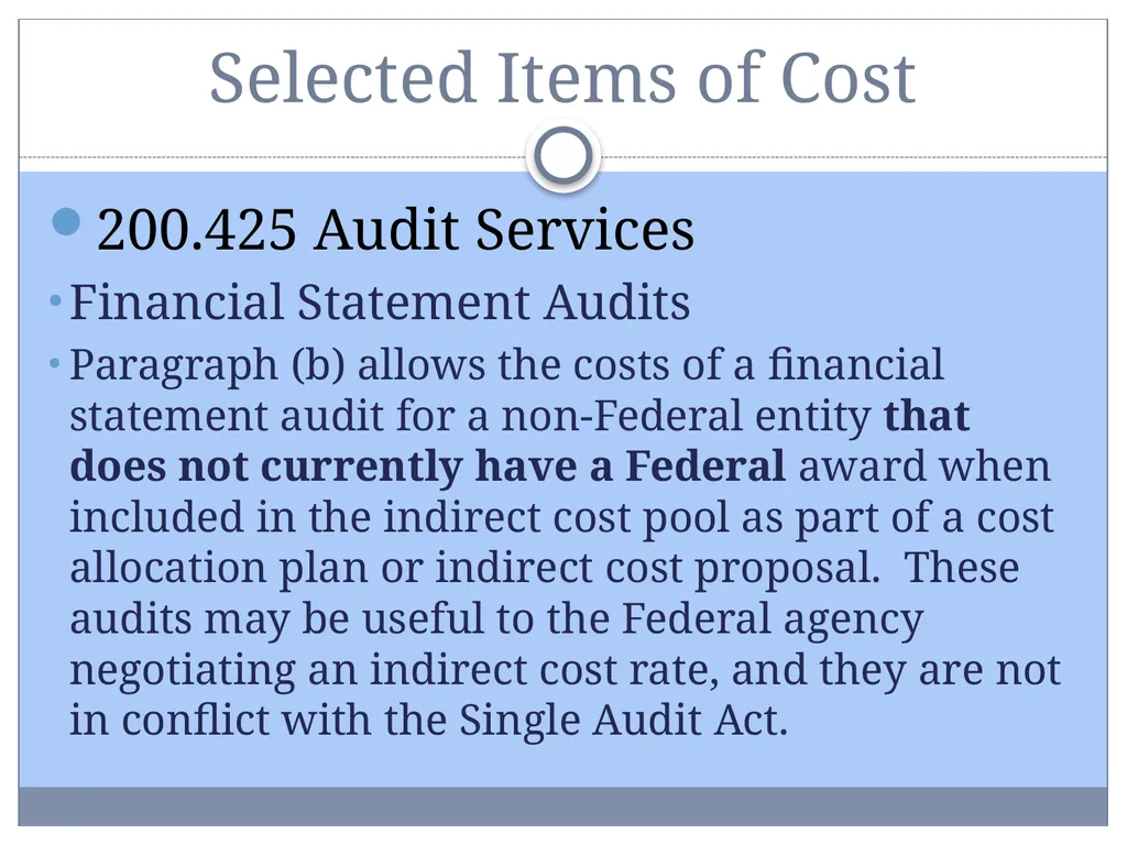 Uniform Administrative Requirements, Audit - slide 25 of 55