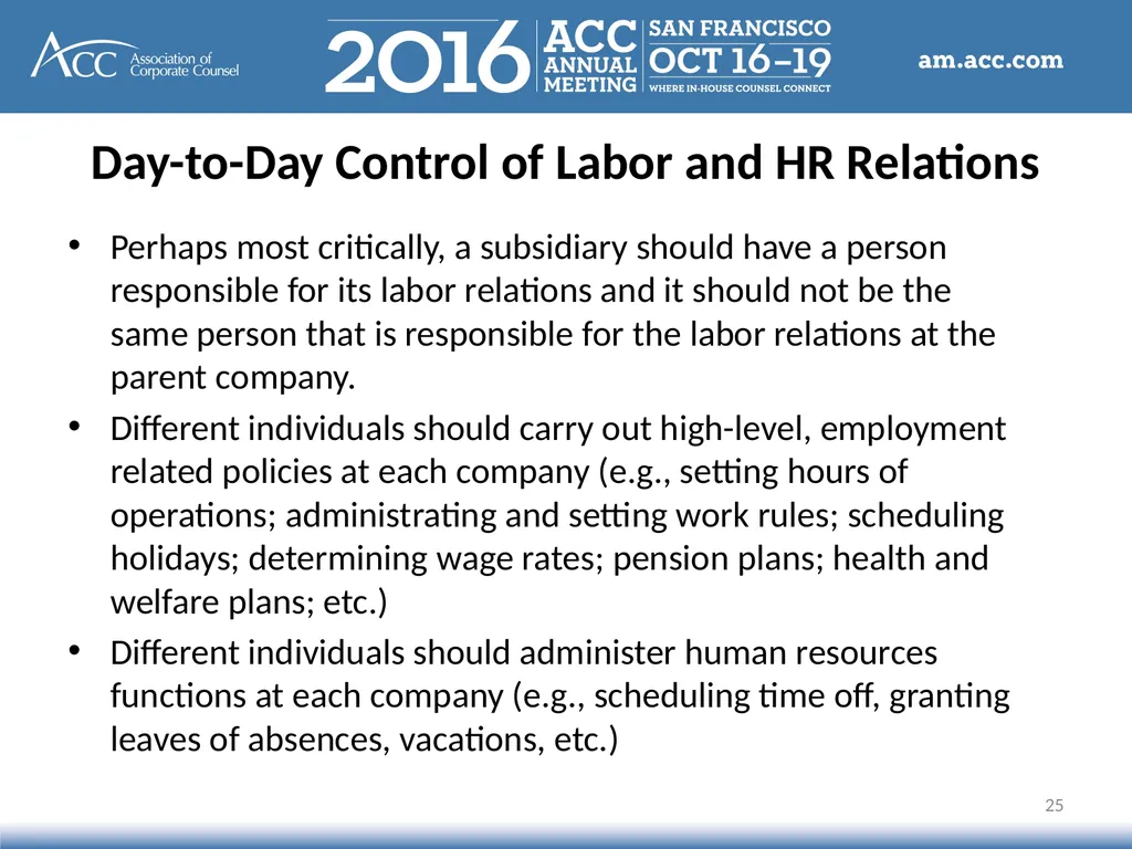 Session Overview Affiliated Company Liability - slide 25 of 28