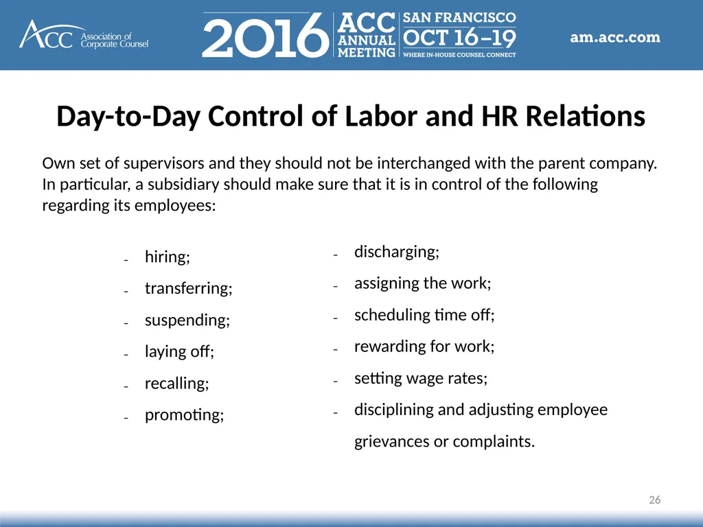 Session Overview Affiliated Company Liability - slide 26 of 28