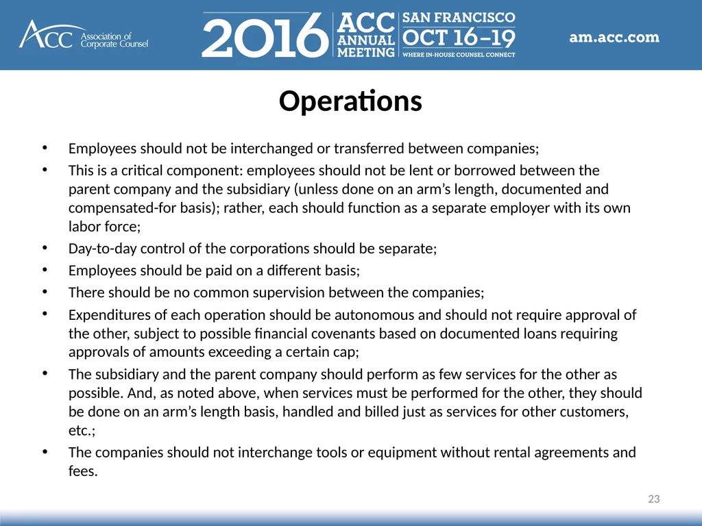Session Overview Affiliated Company Liability - slide 23 of 28