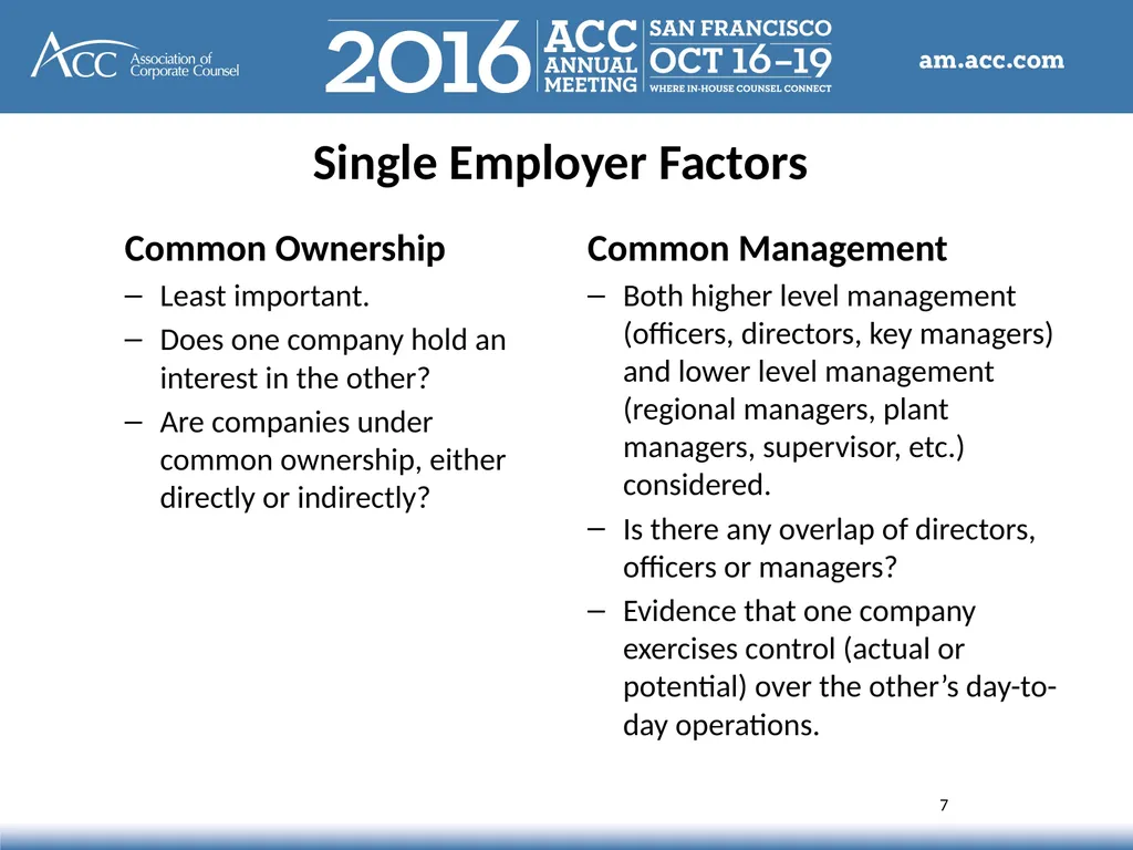 Session Overview Affiliated Company Liability - slide 7 of 28