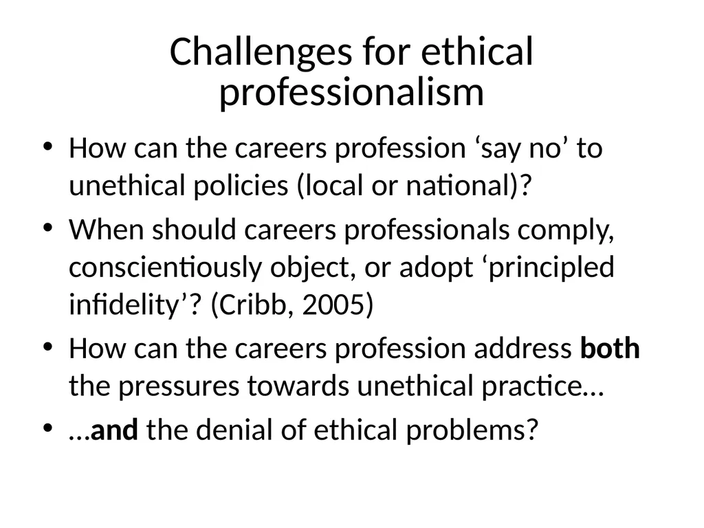 Value versus values? The challenge of ethical - slide 33 of 35