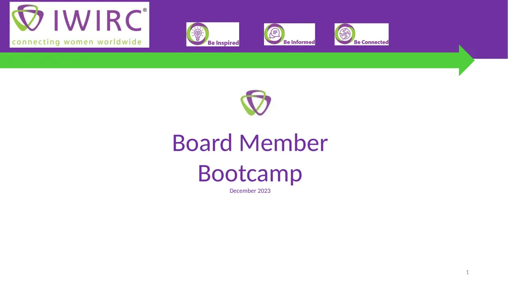 Board Member Bootcamp December 2023 1 Agenda 1. - slide 1 of 38