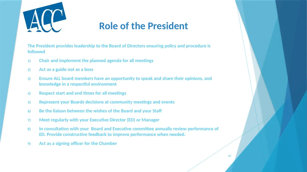 A survival Guide for Chamberlanders - Governance - slide 40 of 63