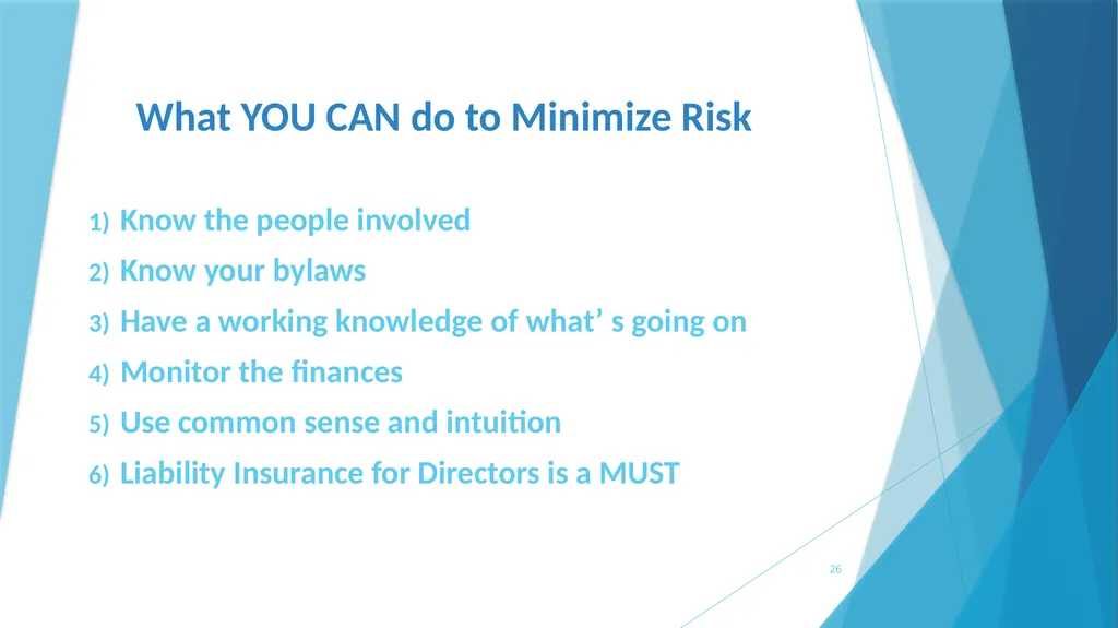 A survival Guide for Chamberlanders - Governance - slide 26 of 63