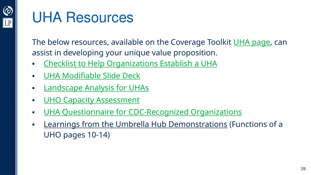 Umbrella Hub Arrangement Value Proposition - slide 29 of 30