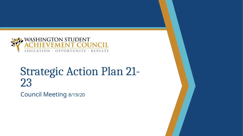 Strategic Action Plan 21-23 Council Meeting - slide 1 of 23