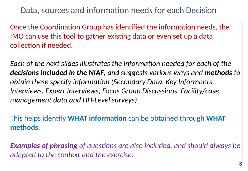 Annex 20 to the NIAF Information Sources and - slide 11 of 38