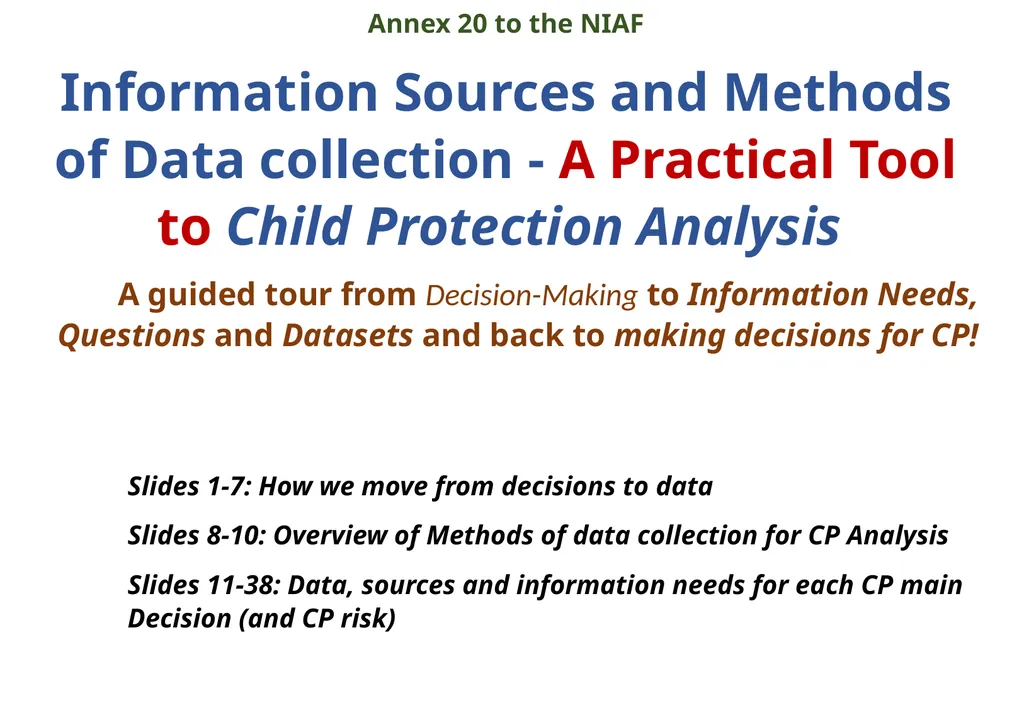 Annex 20 to the NIAF Information Sources and