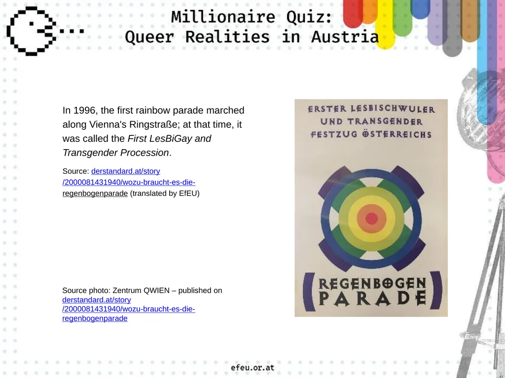 A a big rainbow flag C a traffic light in - slide 25 of 45