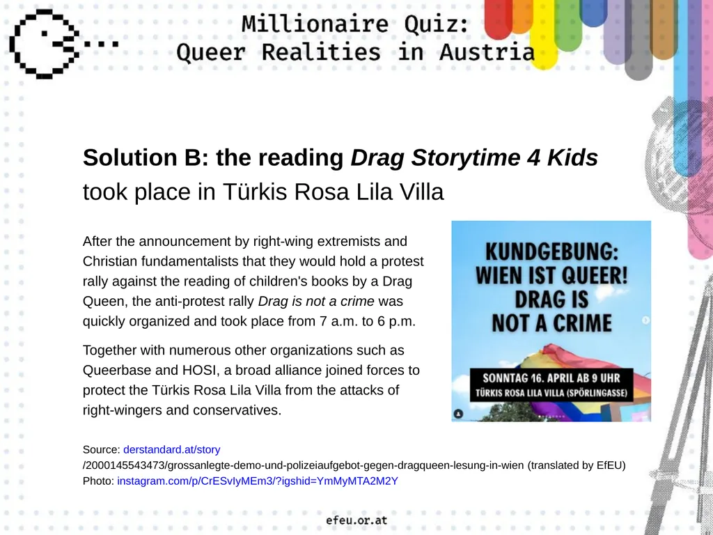 A a big rainbow flag C a traffic light in - slide 16 of 45