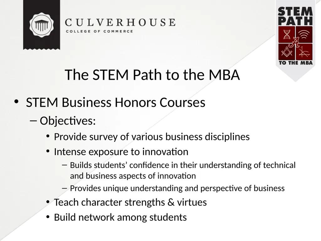 The STEM Path to the MBA: Innovative Recruiting - slide 5 of 22