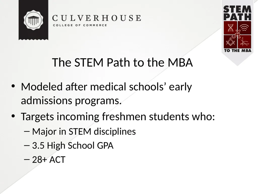 The STEM Path to the MBA: Innovative Recruiting - slide 2 of 22