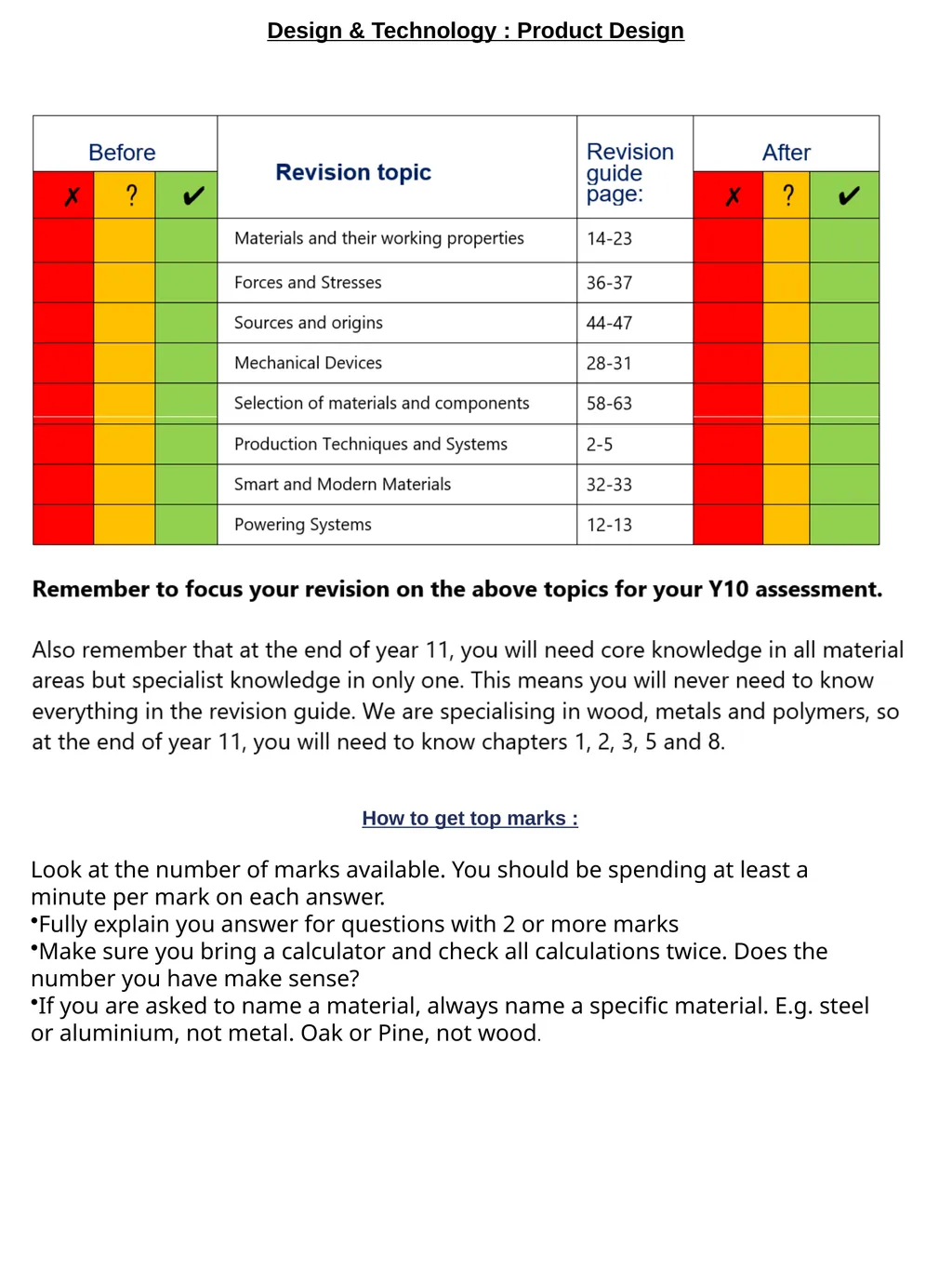 Year 10 June Assessment Revision Guide Revision - slide 33 of 34