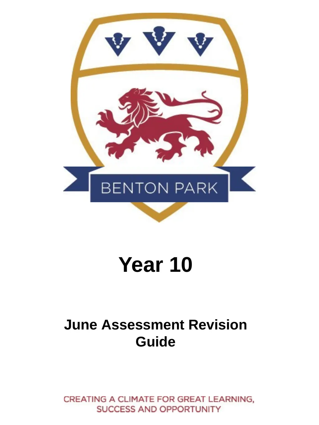 Year 10 June Assessment Revision Guide Revision