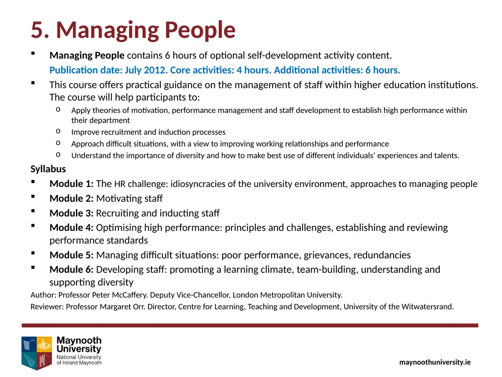 University Leadership & Management Maynooth - slide 7 of 11