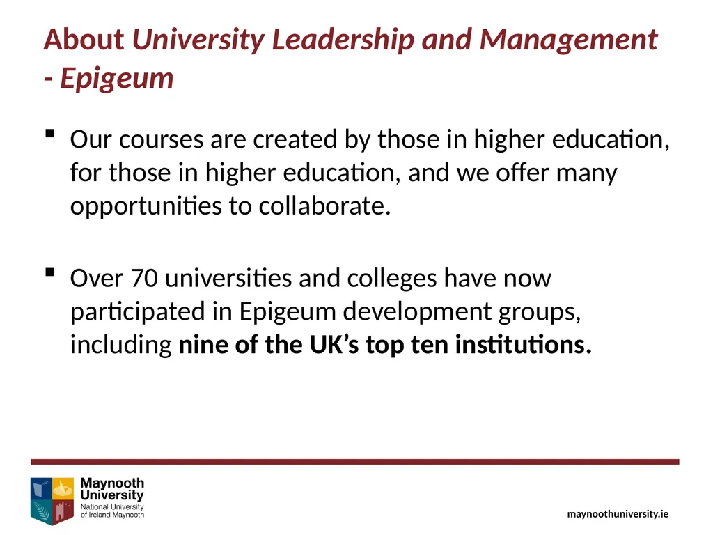 University Leadership & Management Maynooth - slide 10 of 11
