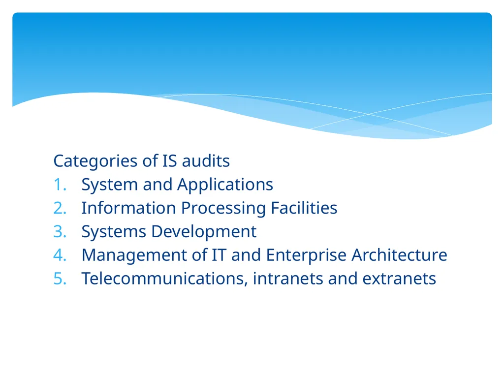 Control Objectives Control : Policies, procedures, - slide 18 of 31