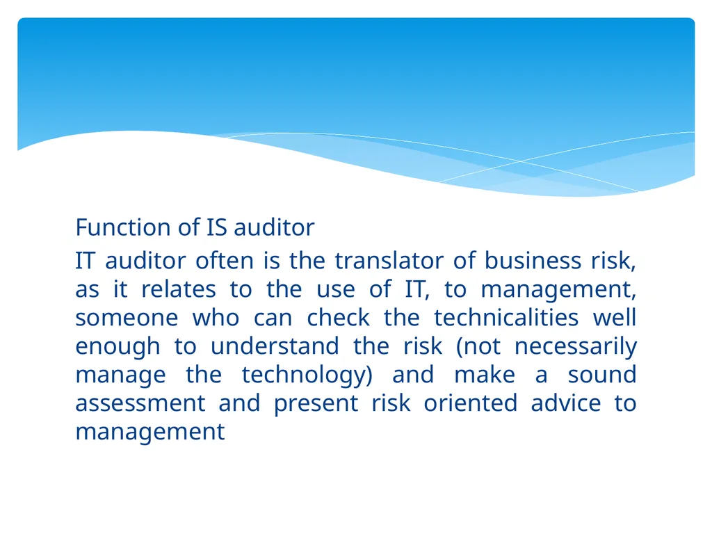 Control Objectives Control : Policies, procedures, - slide 16 of 31