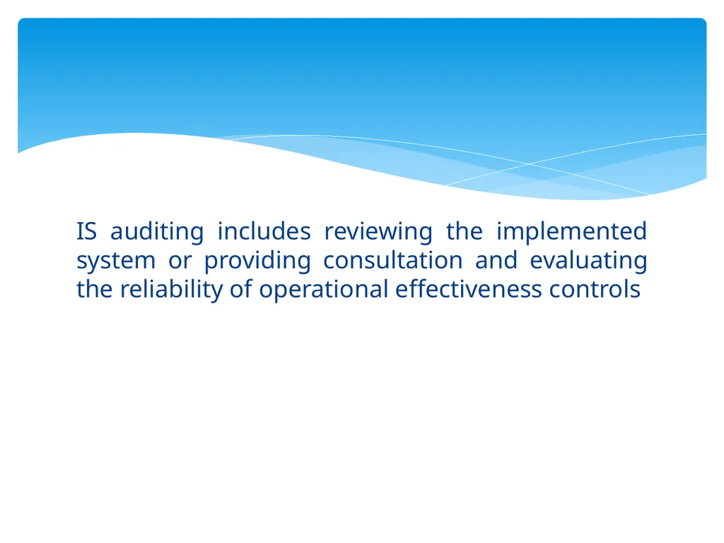 Control Objectives Control : Policies, procedures, - slide 3 of 31