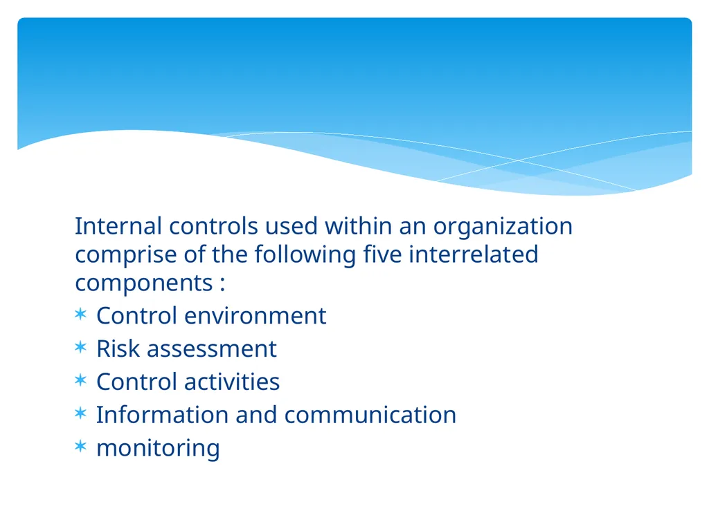 Control Objectives Control : Policies, procedures, - slide 7 of 31