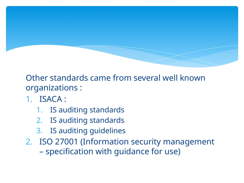Control Objectives Control : Policies, procedures, - slide 27 of 31