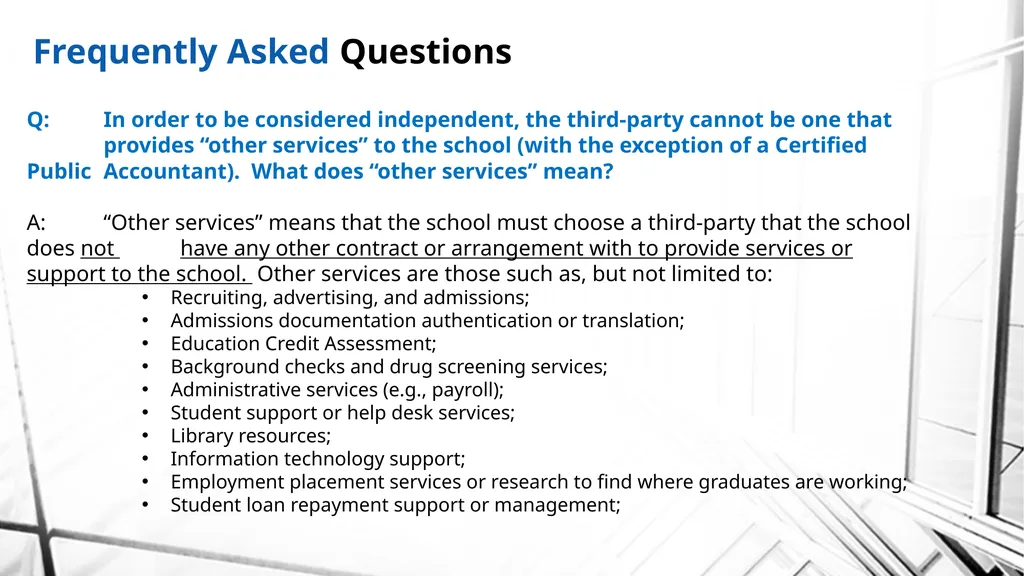 Best Practices: Independent Third-Party - slide 50 of 54