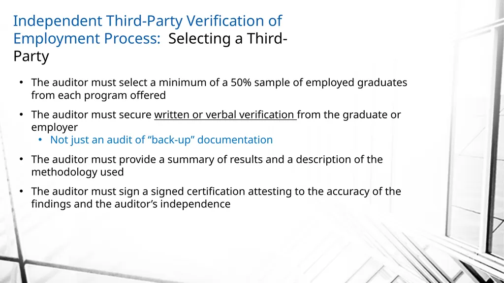 Best Practices: Independent Third-Party - slide 25 of 54