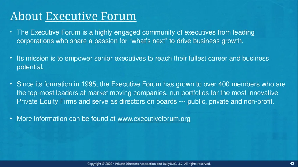 Bare Bone Board Basics - for the Private Company - slide 43 of 45