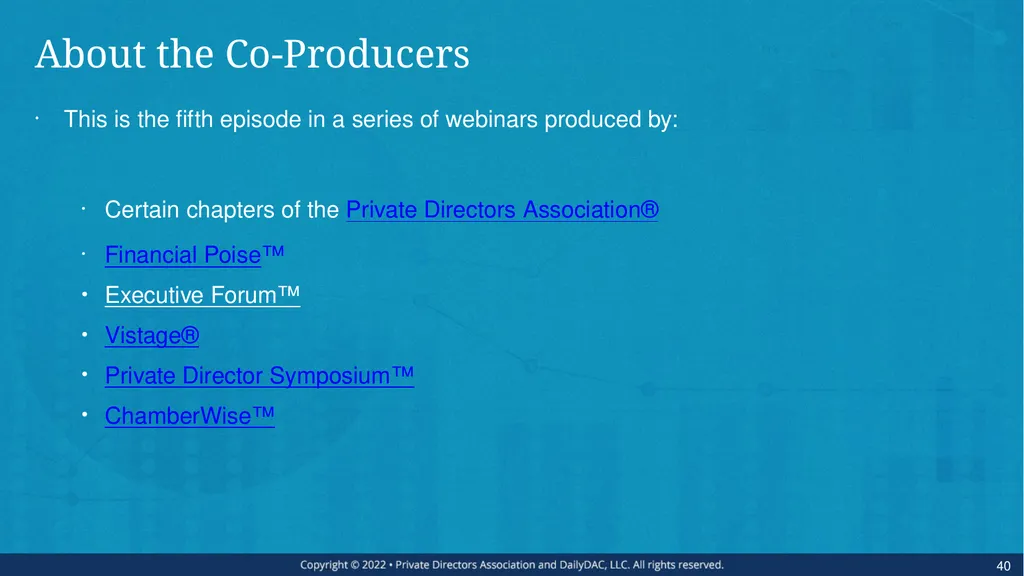 Bare Bone Board Basics - for the Private Company - slide 40 of 45