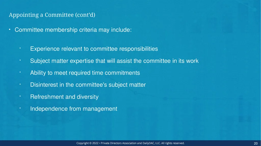 Bare Bone Board Basics - for the Private Company - slide 20 of 45