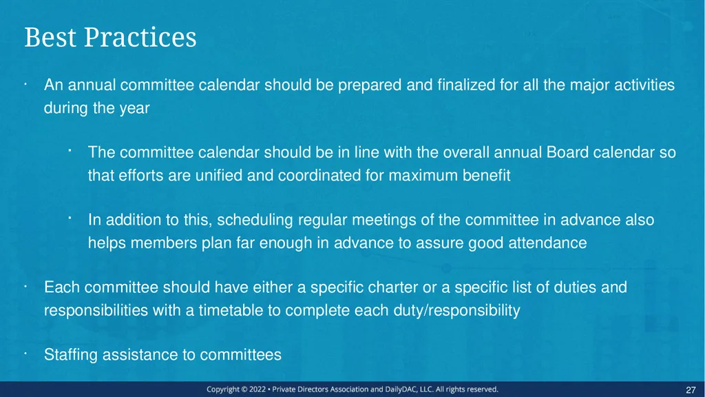 Bare Bone Board Basics - for the Private Company - slide 27 of 45