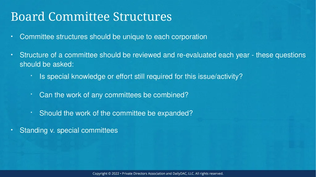 Bare Bone Board Basics - for the Private Company - slide 16 of 45