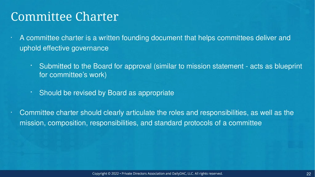 Bare Bone Board Basics - for the Private Company - slide 22 of 45