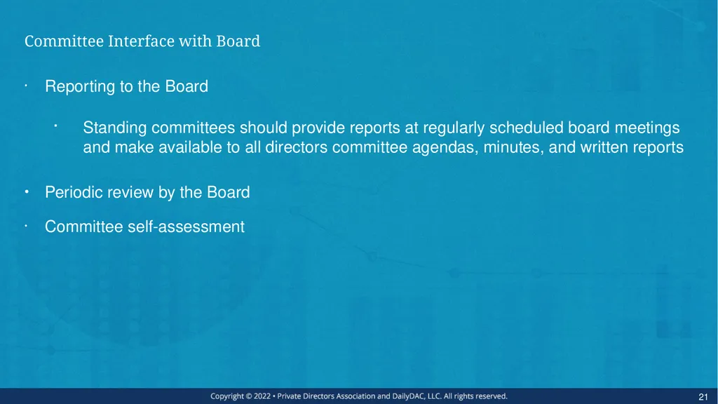 Bare Bone Board Basics - for the Private Company - slide 21 of 45