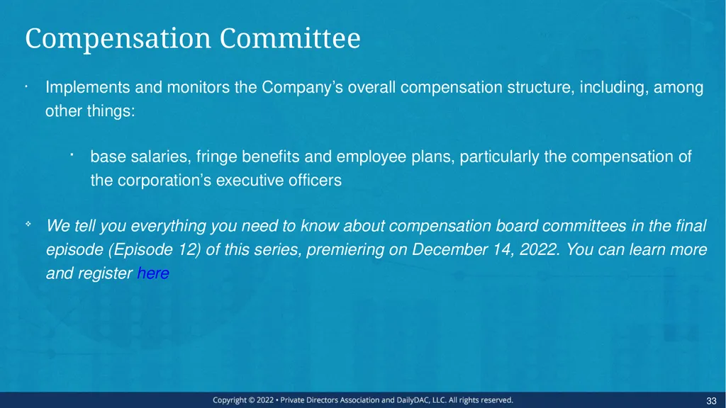Bare Bone Board Basics - for the Private Company - slide 33 of 45