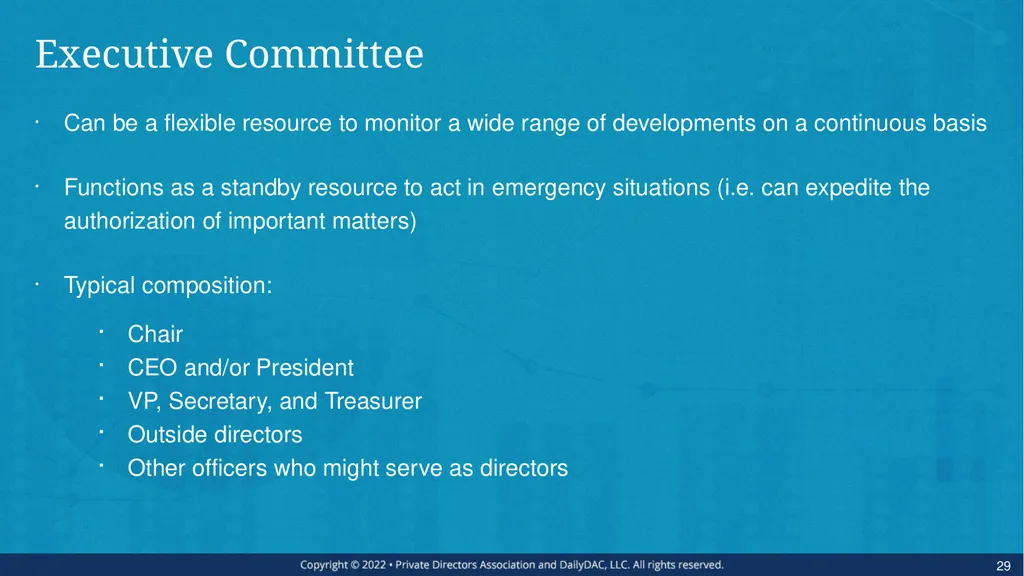 Bare Bone Board Basics - for the Private Company - slide 29 of 45