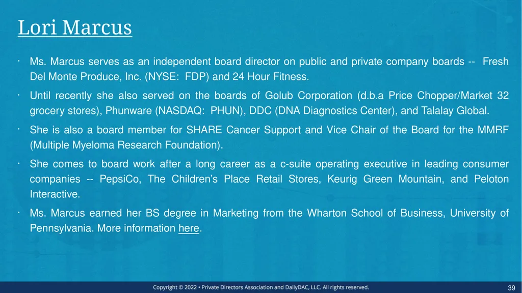 Bare Bone Board Basics - for the Private Company - slide 39 of 45