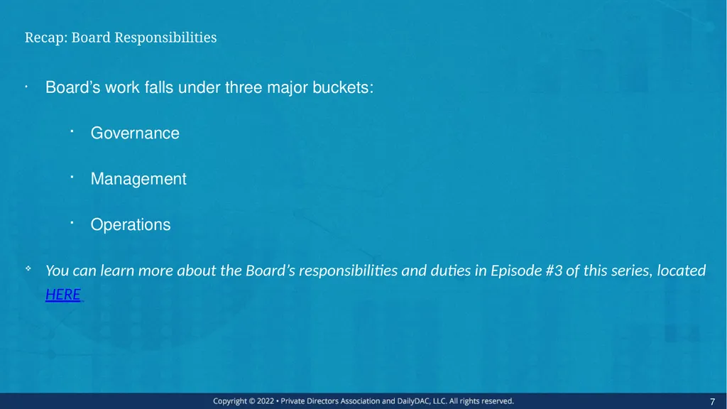 Bare Bone Board Basics - for the Private Company - slide 7 of 45