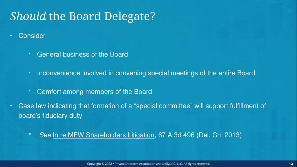 Bare Bone Board Basics - for the Private Company - slide 14 of 45