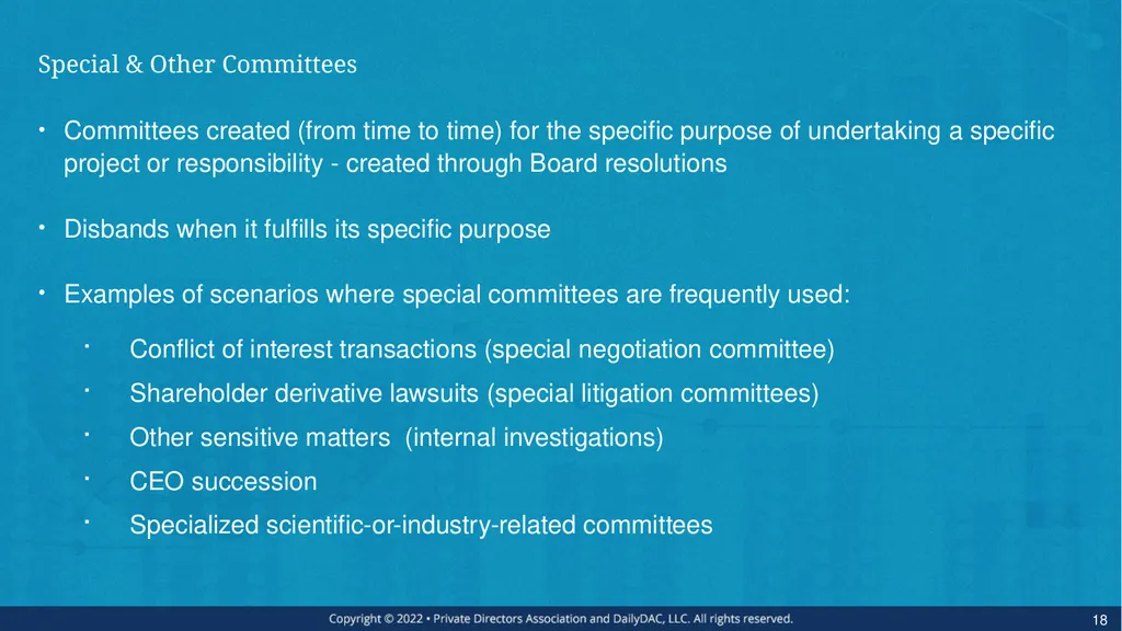 Bare Bone Board Basics - for the Private Company - slide 18 of 45