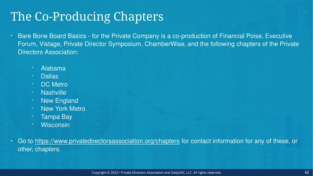 Bare Bone Board Basics - for the Private Company - slide 42 of 45