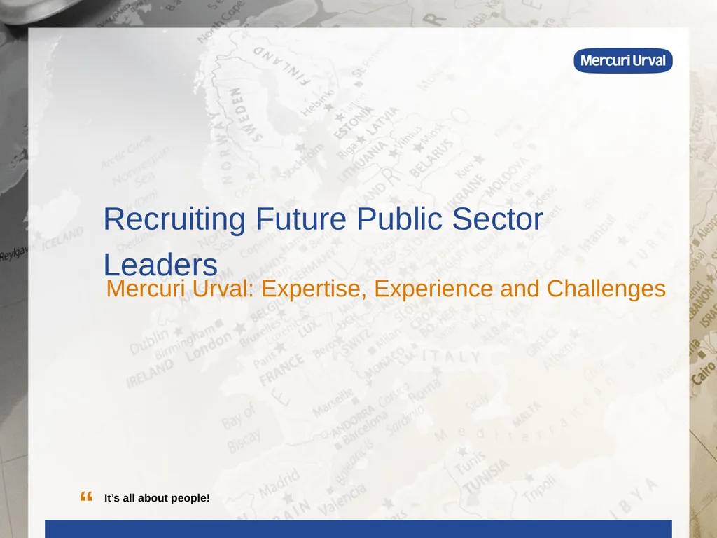 Recruiting Future Public Sector Leaders Mercuri - slide 1 of 16