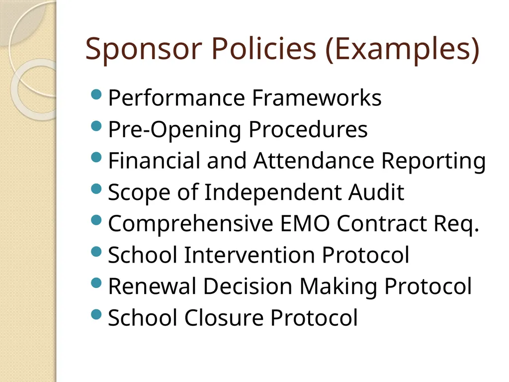 Charter Contract and Performance Framework - slide 8 of 28